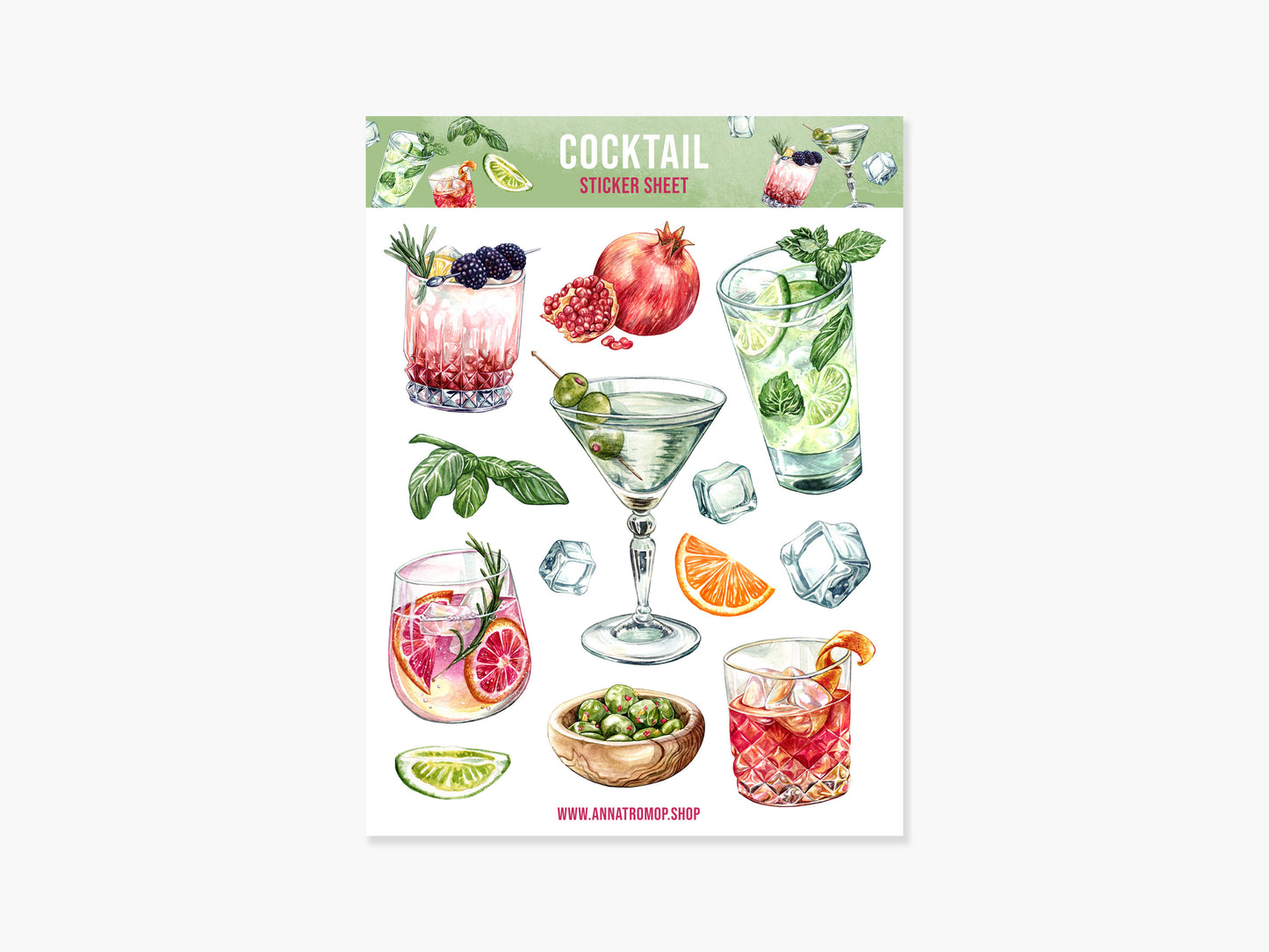 Cocktail Sticker Sheet