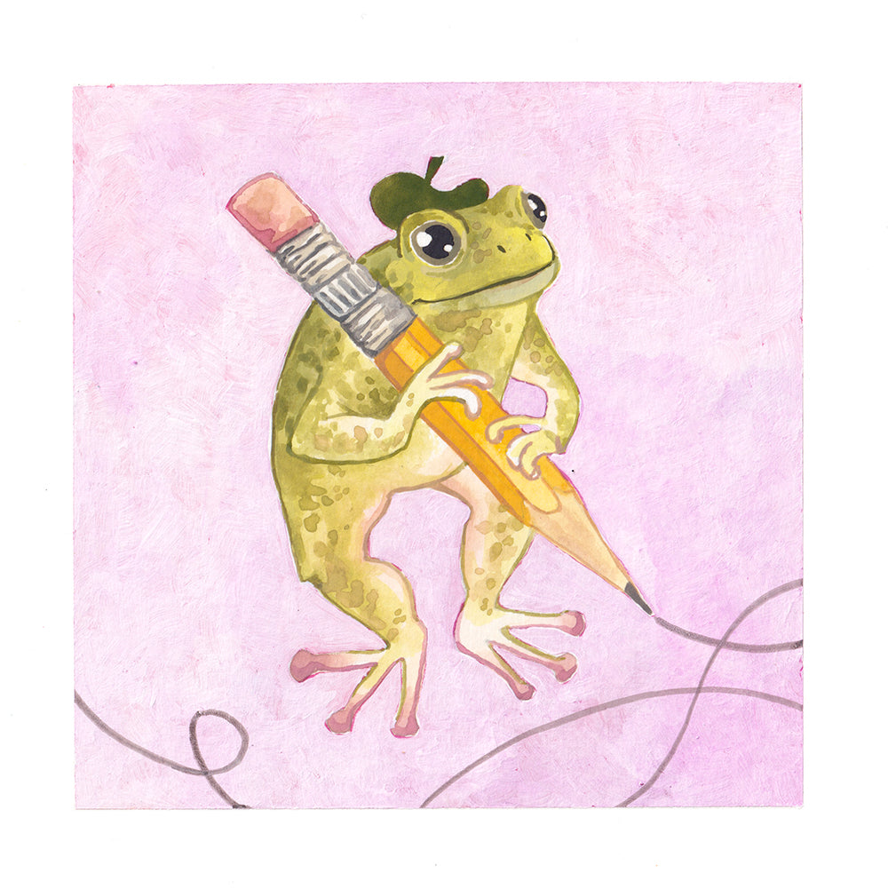 Pencil Original Gouache Painting