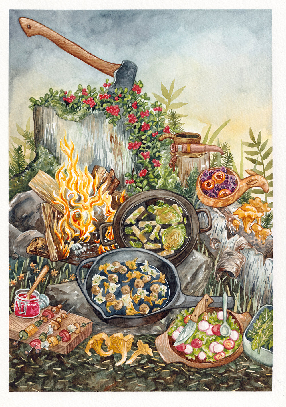 September Vegetables Original Watercolour