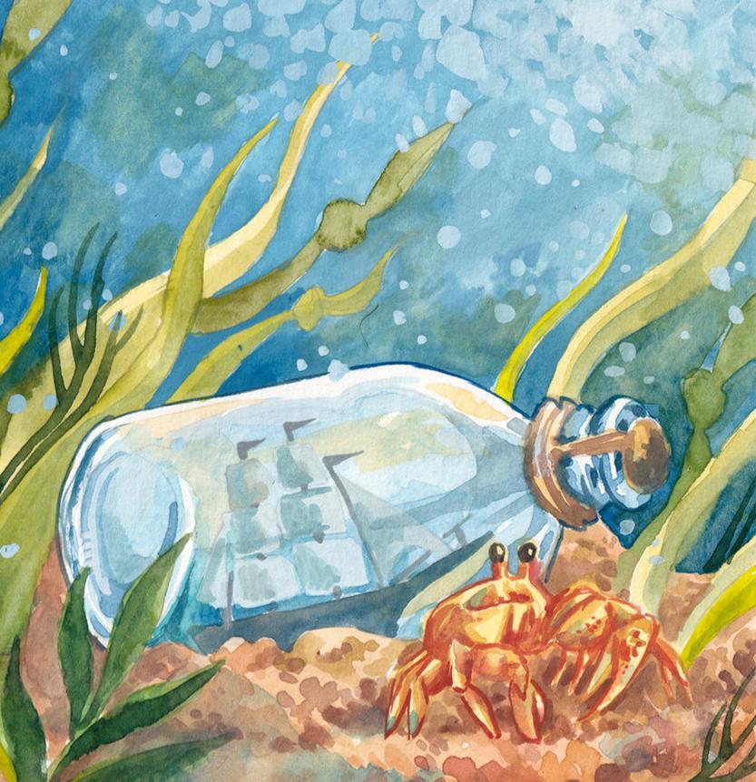 Ship Original Gouache Painting