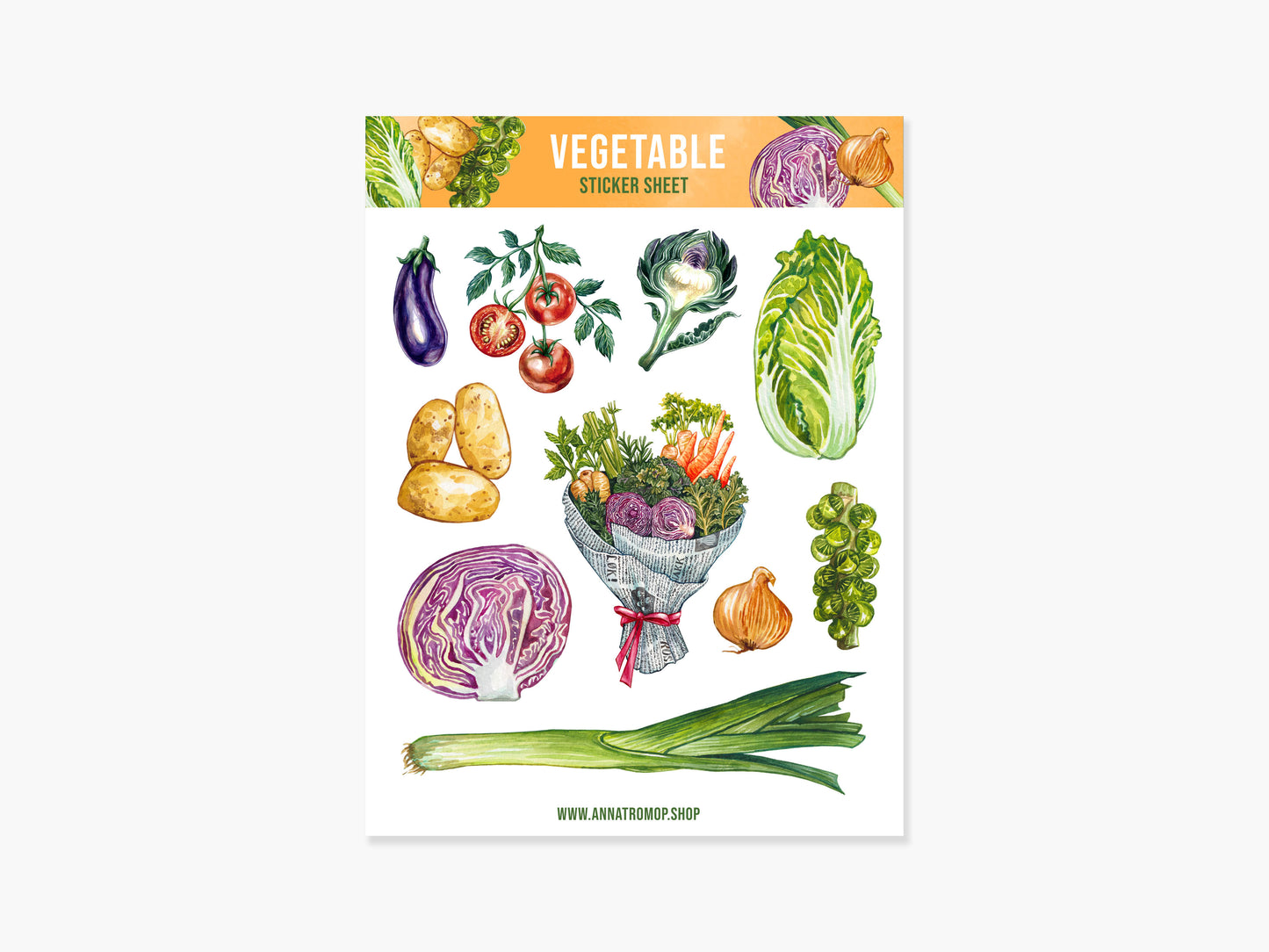 Vegetable Sticker Sheet