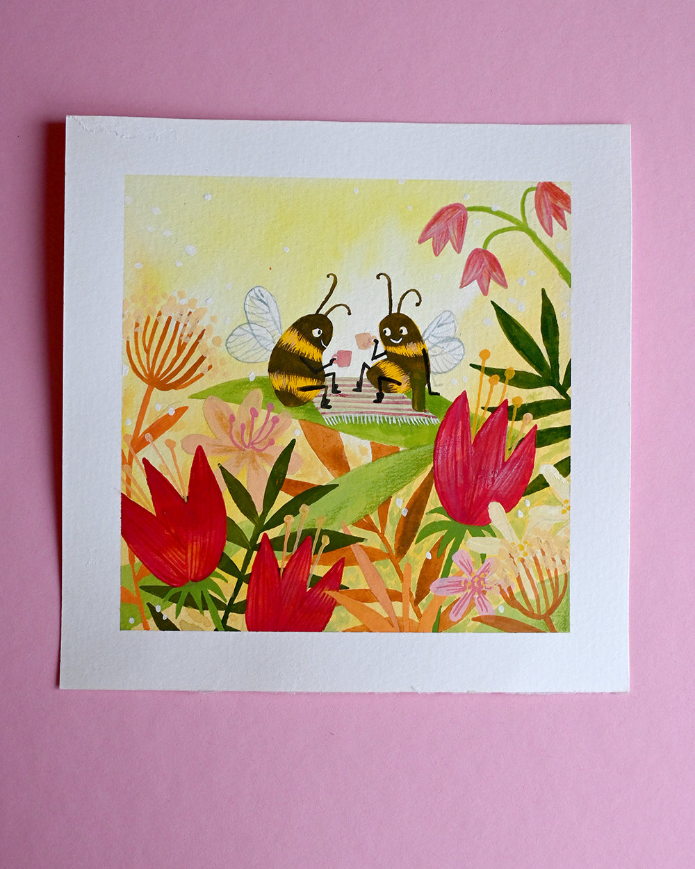 Teatime Original Gouache Painting