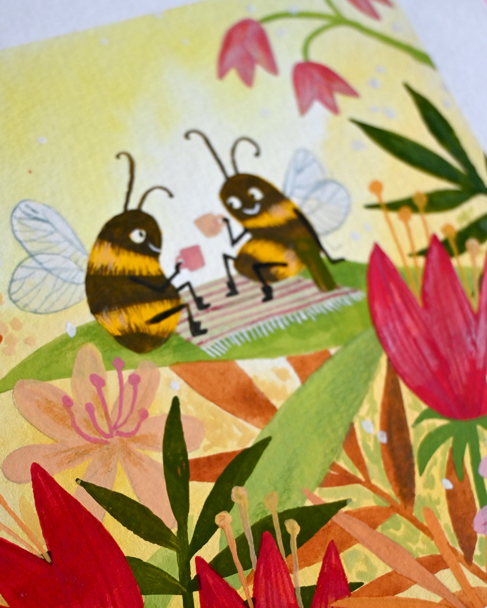Teatime Original Gouache Painting