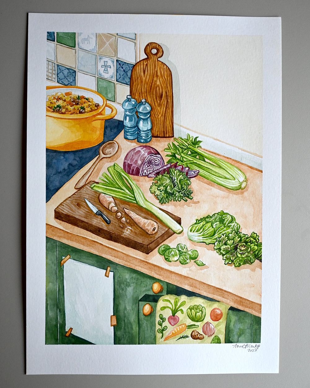 February Vegetables Original Watercolour