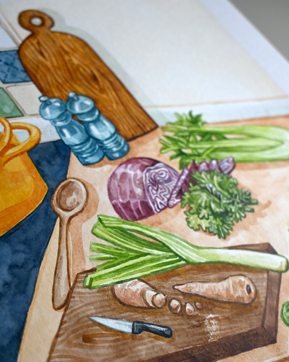 February Vegetables Original Watercolour