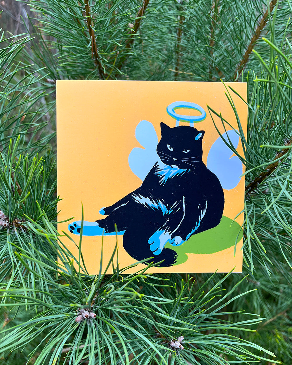 Grumpy Angel Greeting Card