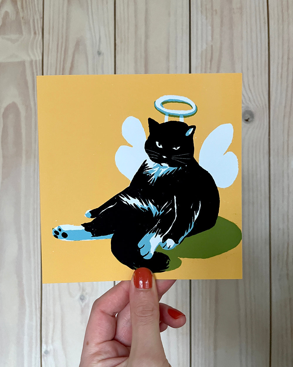 Grumpy Angel Greeting Card