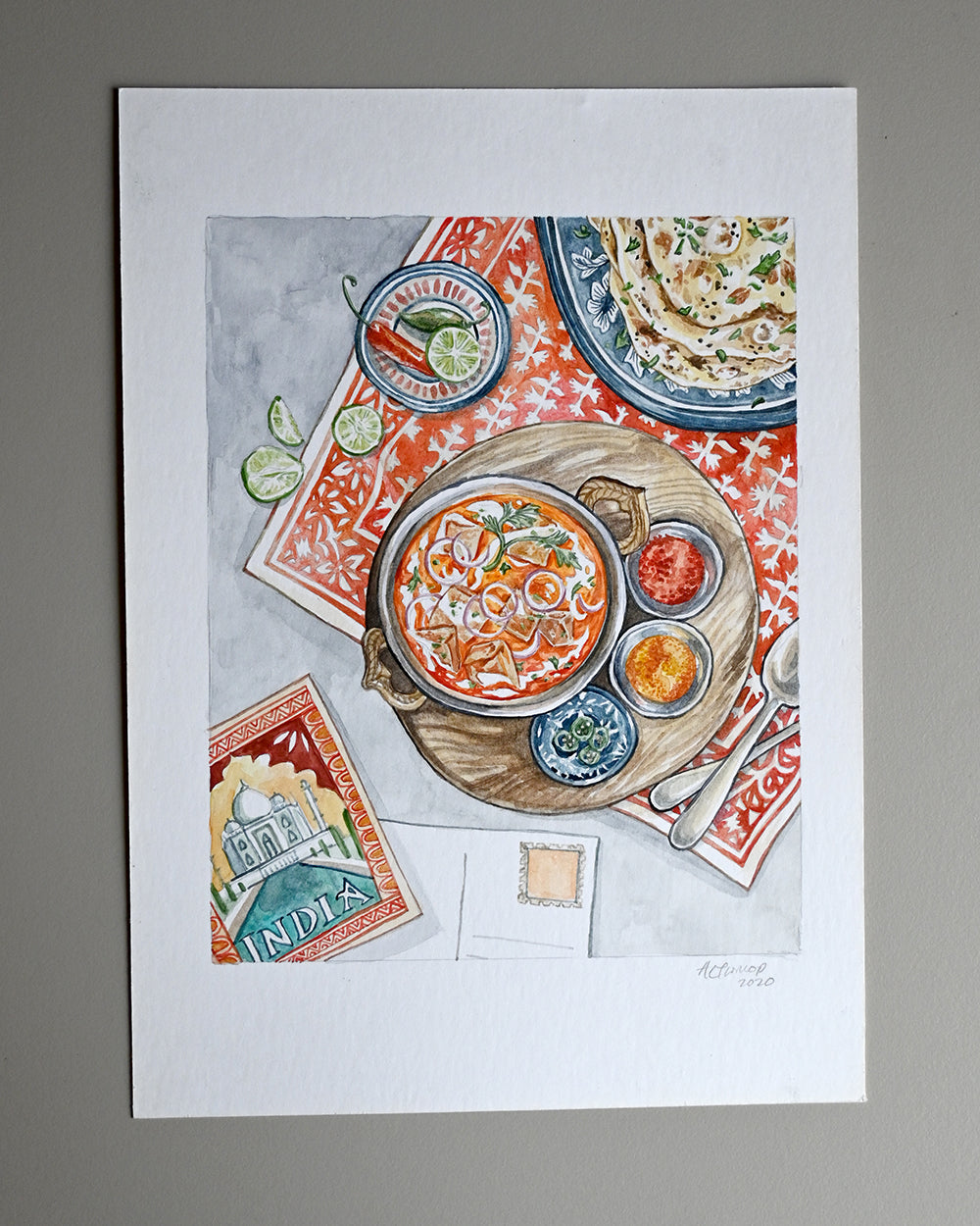 Indian Postcard Original Watercolour