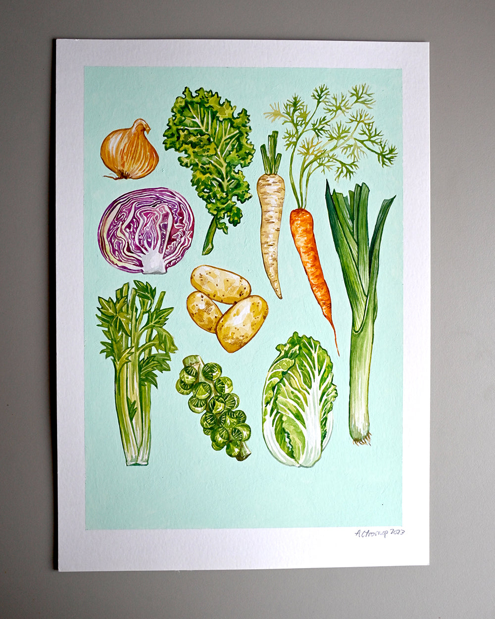 January Vegetables Original Watercolour