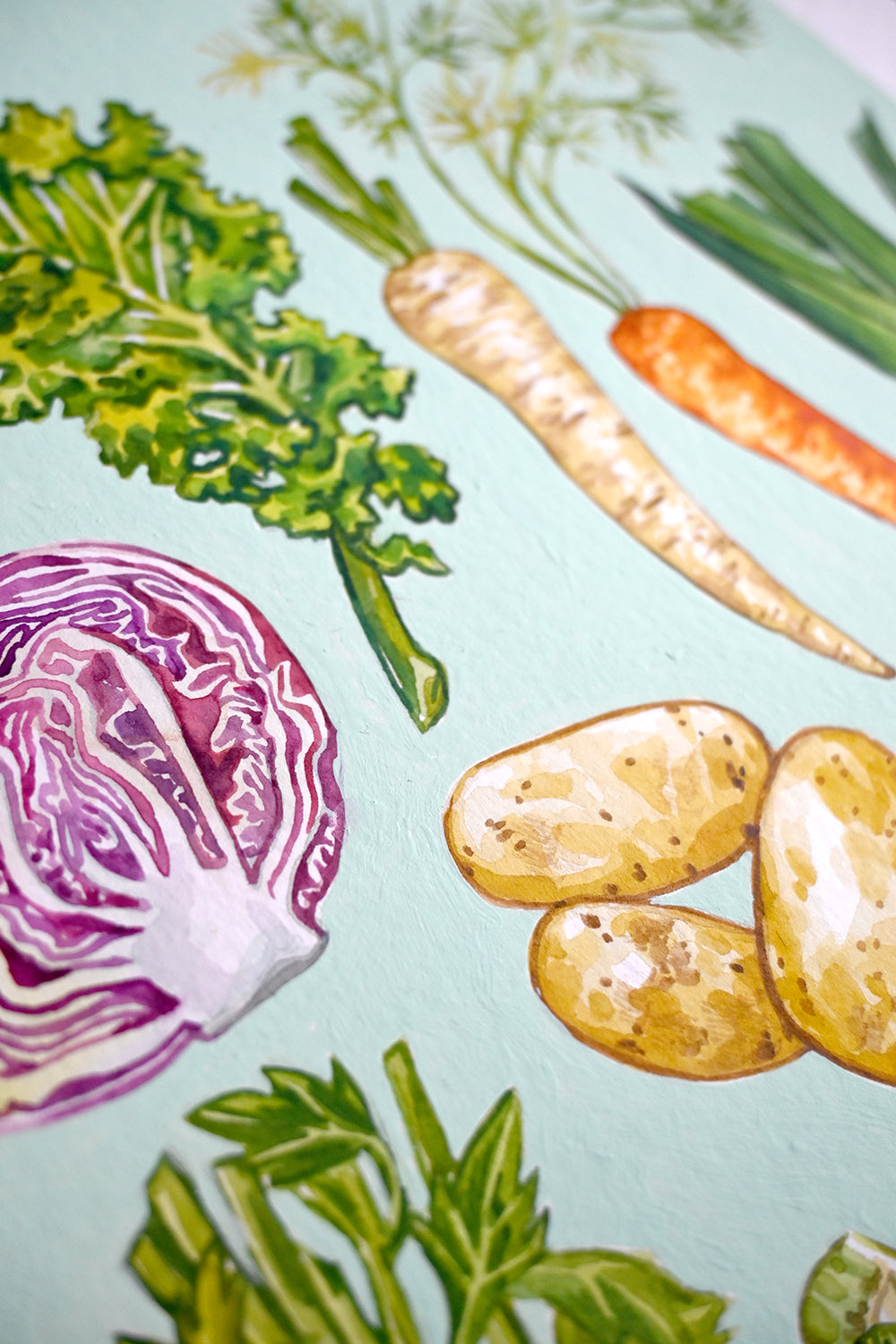 January Vegetables Original Watercolour