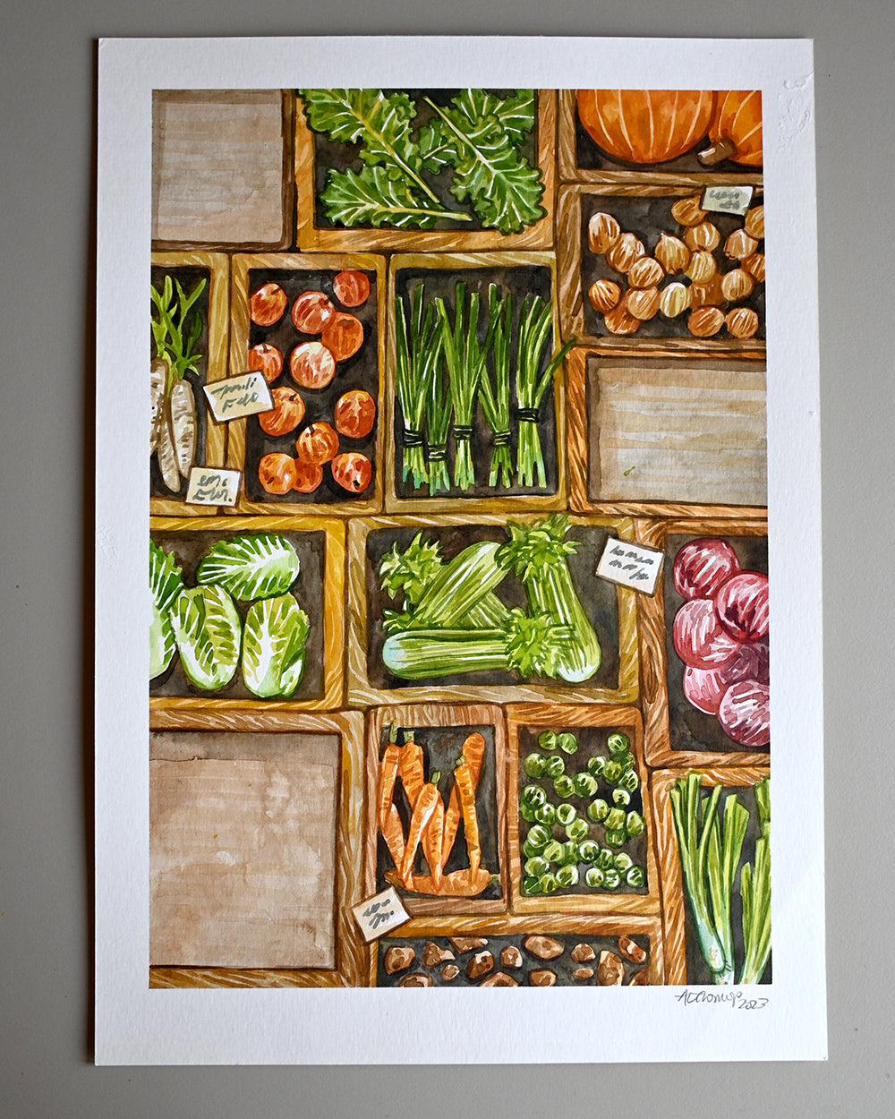 November Vegetables Original Watercolour