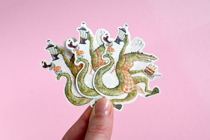 Coffee Crocodile Vinyl Sticker