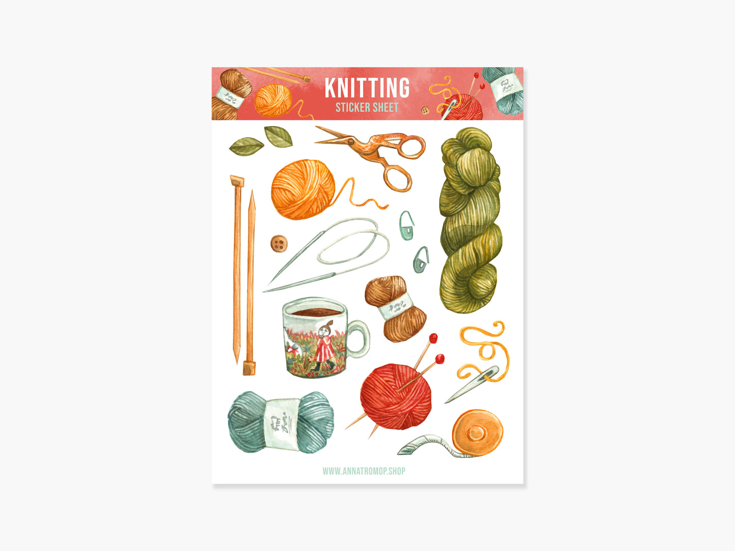 Knitting Sticker Sheet