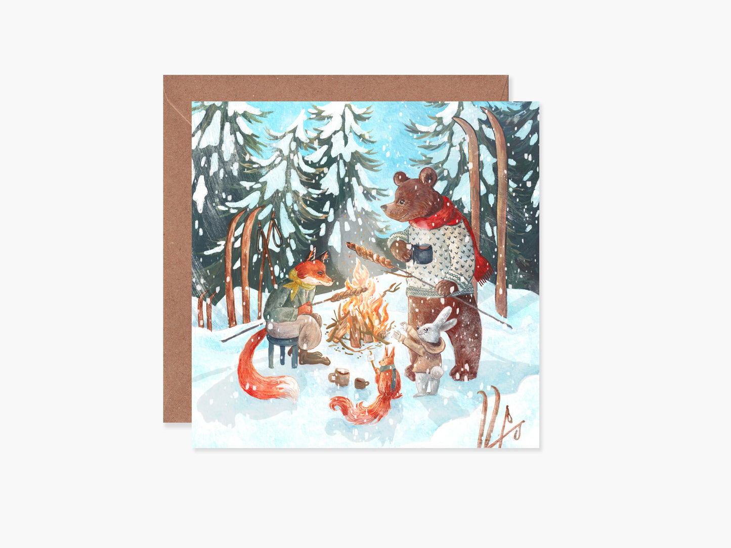 Winter Fire Greeting Card